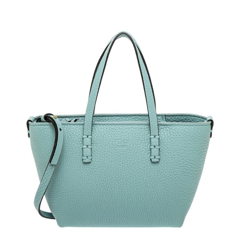 Fendi Roll Mini Leather Tote, Blue